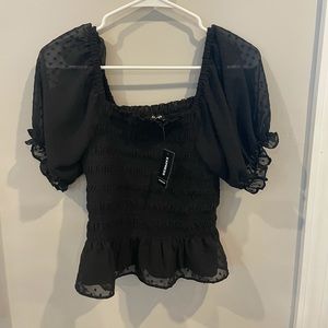 Puff sleeve shirt black
